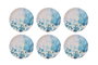 Hermia Set 6 Platos de Postre Porcelana Turquesa y Blanco 19.3 x 19.3 cm